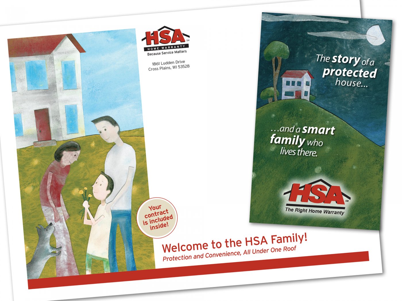 HSA booklet mailer print illustration