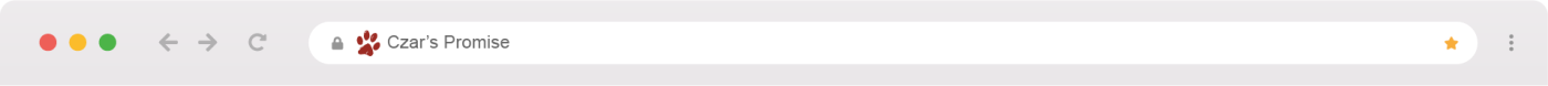 Czar's Promise website browser bar